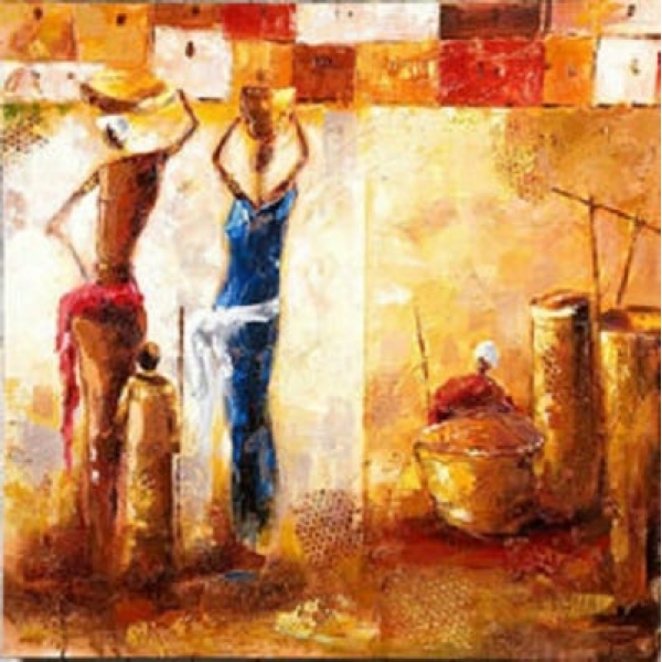 Peinture femmes au travail peinture africaine 8557FC8557