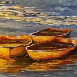 Barques au coucher de soleil