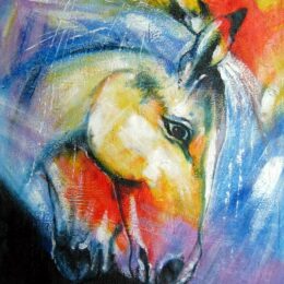Peinture cheval ésprit pop art