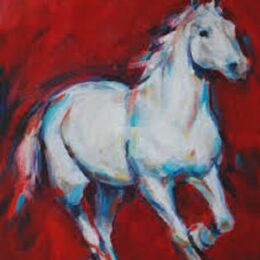 Peinture cheval blanc pop art