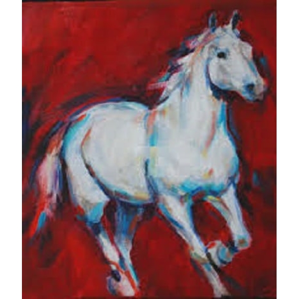 Peinture cheval blanc pop art peinture cheval 7523FC7523PO