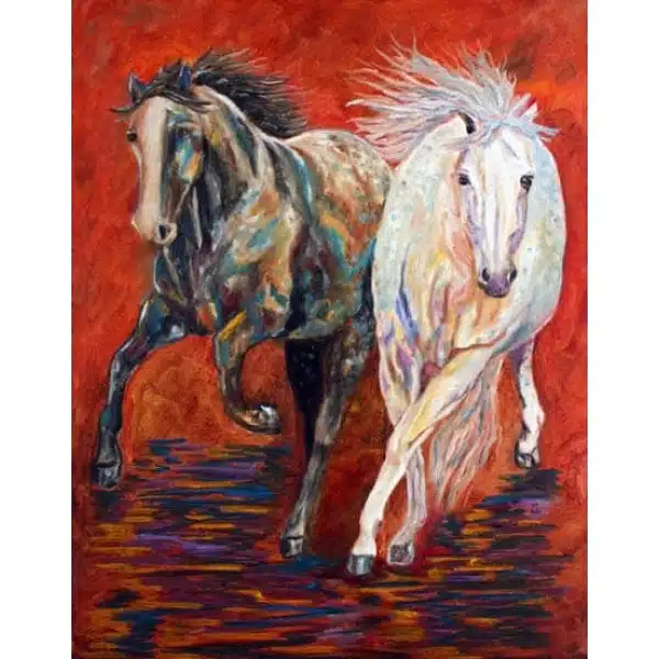 Tableau chevaux noir et blanc peinture cheval 7578FC7578PO