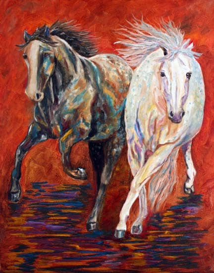 Tableau chevaux noir et blanc Tableau chevaux noir et blanc