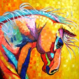 Peinture cheval pop art