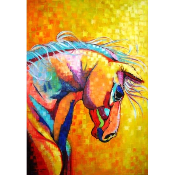 Peinture cheval pop art peinture cheval 7579FC7579PO
