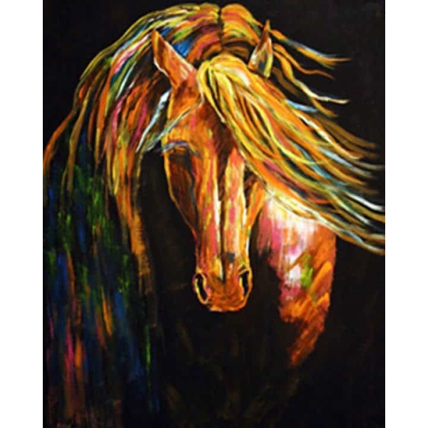 Peinture cheval décor noir peinture cheval 7580FC7580PO