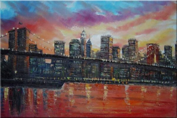 Peinture pont Brooklyn et quartier Manhattan peinture city 2846FC2846PA