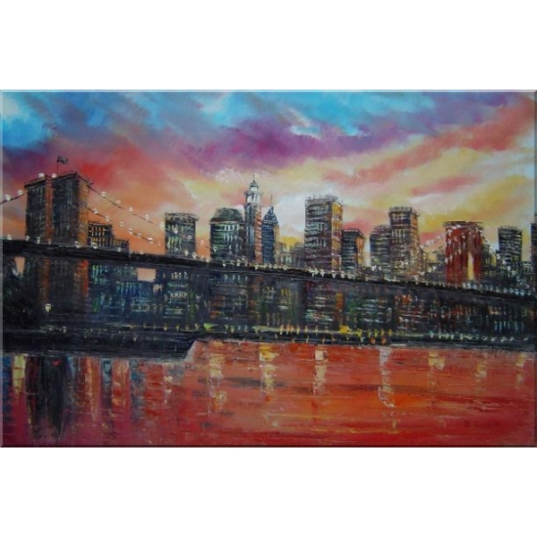 Peinture pont Brooklyn et quartier Manhattan peinture city 2846FC2846PA