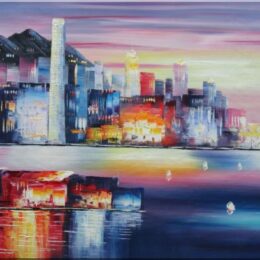 Peinture baie victoria Hong-Kong