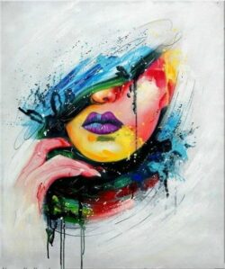 Peinture toile pop art visage femme peinture moderne 6817FC6817PO