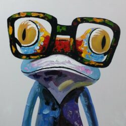 Tableau peinture pop art grenouille lunettes peinture moderne 7620FC7620