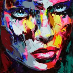 Peinture au couteau visage femme toile inspirée Nielly peinture moderne 8724FC8724 1 1 1