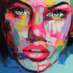 Peinture au couteau visage femme inspirée Nielly peinture moderne 8724FC8724 1 1