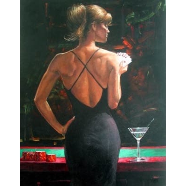 Peinture femme robe noire casino peinture moderne femme 2003 fc2003pa