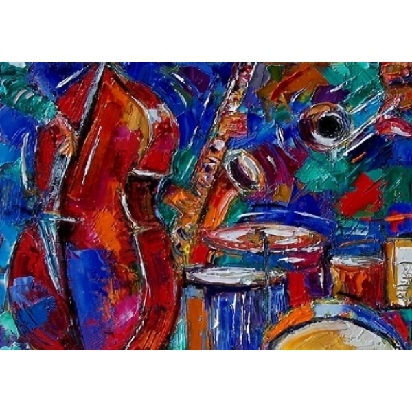 Peinture bleu jazz peinture musique 6493FC6493PA