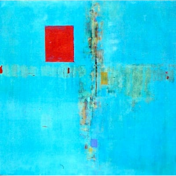 Tableau abstrait bleu polynesien tableau abstrait carre 3016FC3016