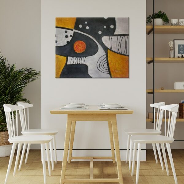 Peinture abstraite orange gris noir 1 PEINTURE ABSTRAITE ORANGE GRIS NOIR