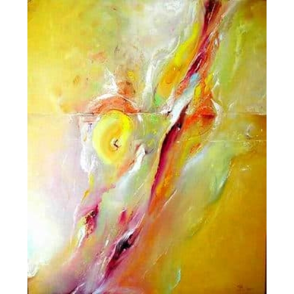 Peinture toile abstraite jaune vert IMG 001 101
