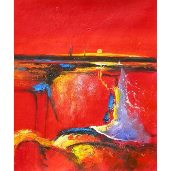 Peinture abstraite rouge bleu jaune IMG 001 105