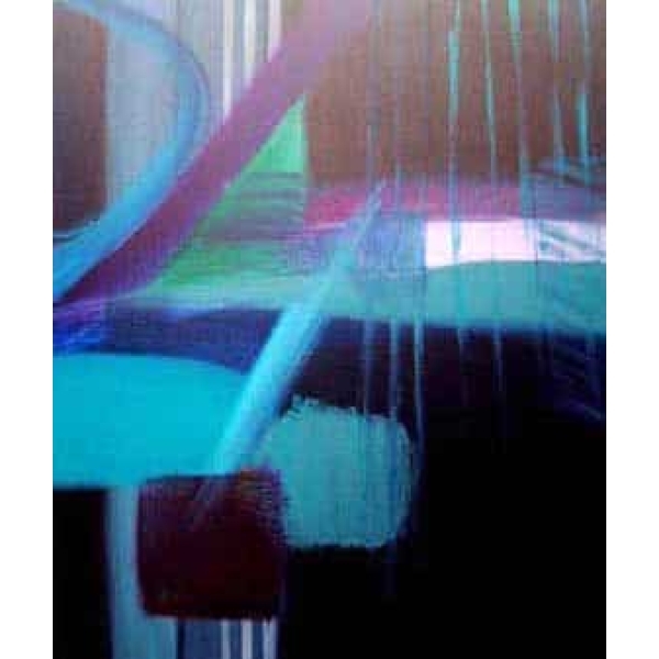 Peinture abstraite bleue noire IMG 001 107