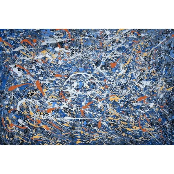 Jackson Pollock peinture bleue abstraite IMG 001 11