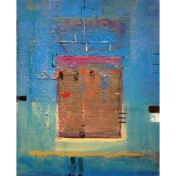 Peinture toile abstraite bleue marron IMG 001 131