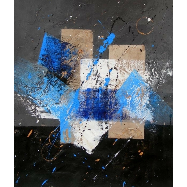 Peinture abstraite moderne gris bleu IMG 001 132