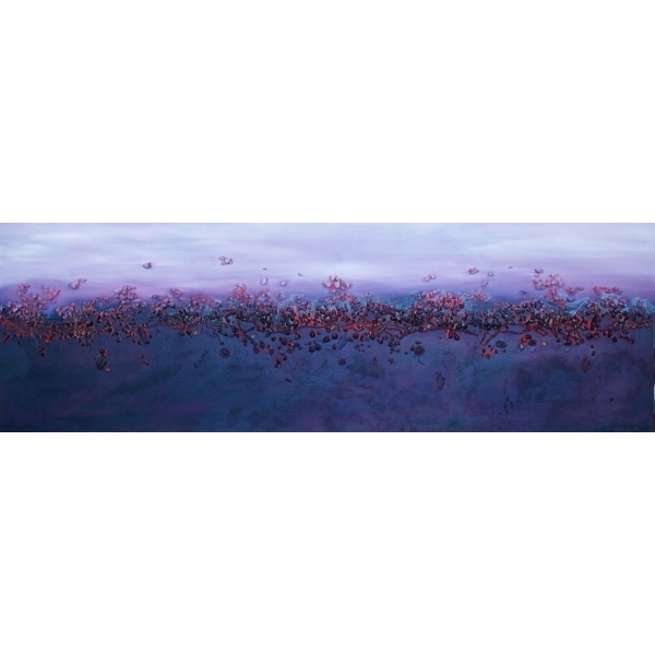 Tableau panoramique bleu mauve abstrait IMG 001 158