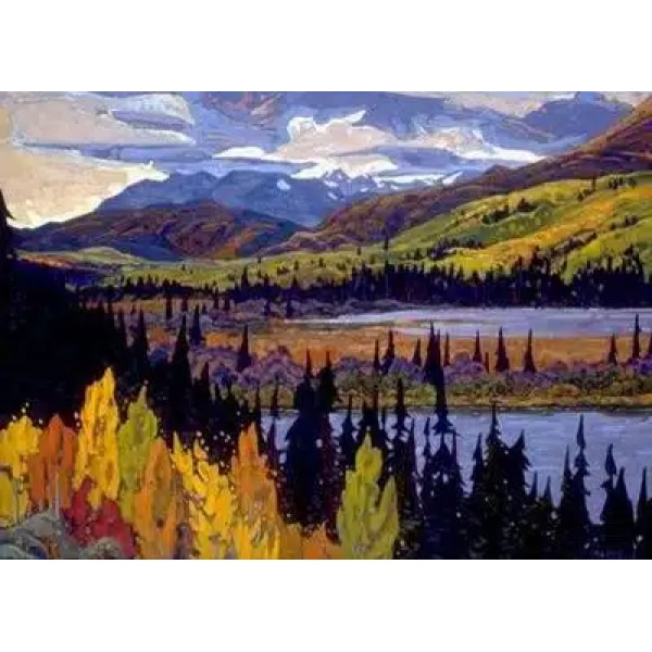 Peinture montagne vallée Canada IMG 001 23