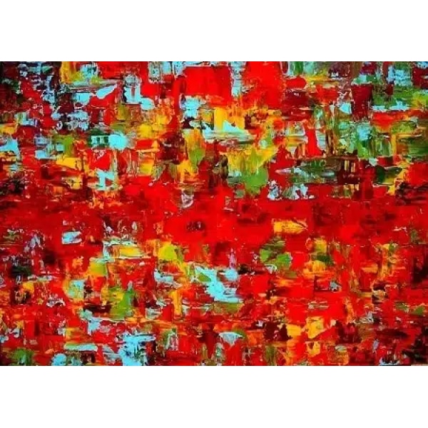 Peinture sur toile rouge abstrait IMG 001 39