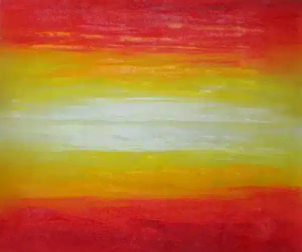 Tableau abstrait jaune rouge Tableau abstrait jaune rouge – Image 3