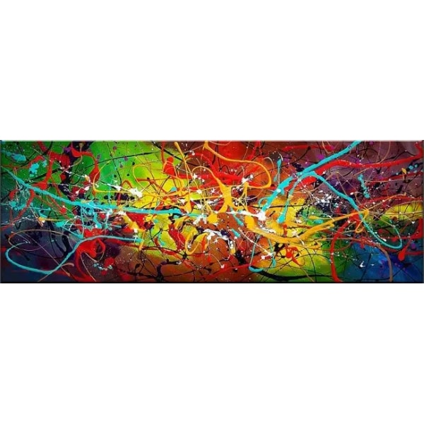 Tableau panoramique multicolore peint sur toile IMG 001 55