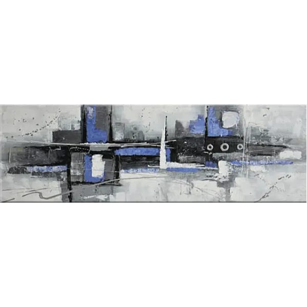 Tableau panoramique gris noir bleu abstrait IMG 001 57