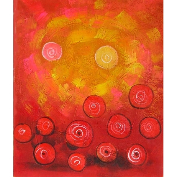 Peinture abstraite orange et jaune IMG 001 63