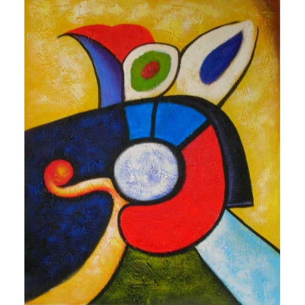 Peinture abstraite jaune rouge bleu IMG 001 69