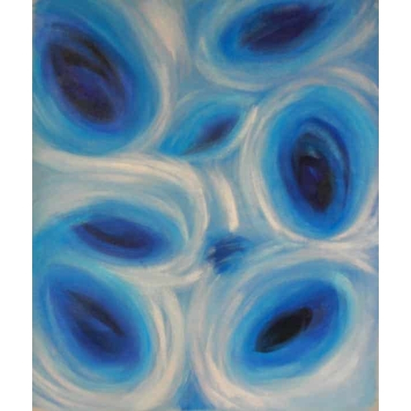 Peinture abstraite cellules bleues IMG 001 73