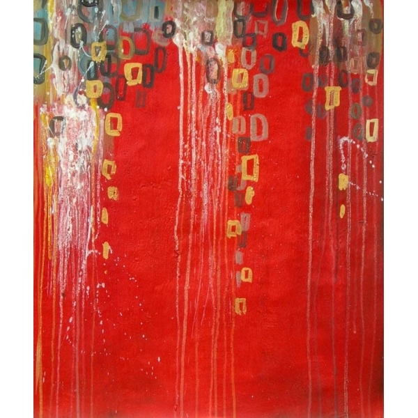 Peinture abstraite rouge et or IMG 001 81