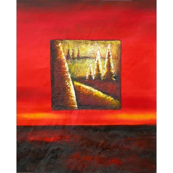 Peinture abstraite orange et rouge IMG 001 82