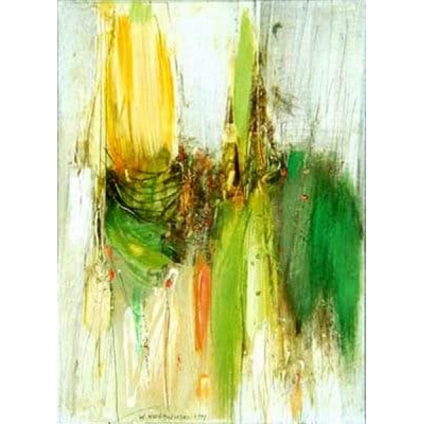 Peinture abstraite jaune et vert IMG 001 93