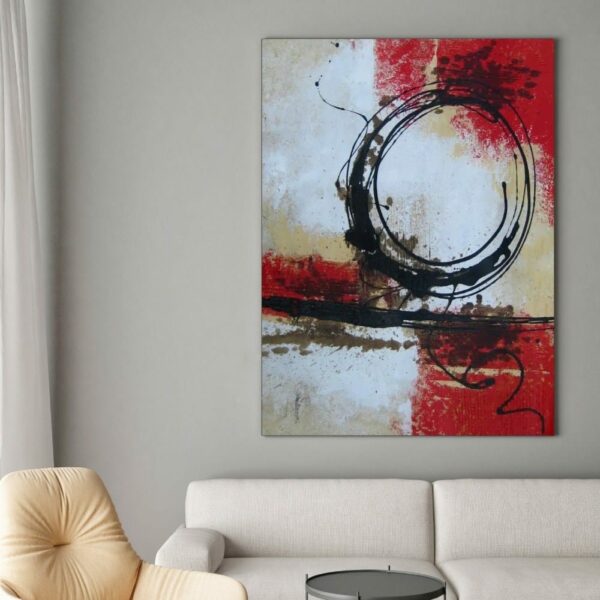 Peinture toile abstraite rouge noir IMG 002 114