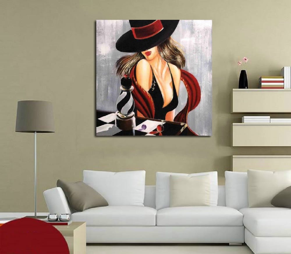 Peinture femme moderne au chapeau Peinture femme moderne au chapeau – Image 2