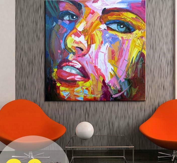 Toile au couteau visage femme inspirée Nielly Toile au couteau visage femme inspirée Nielly – Image 2