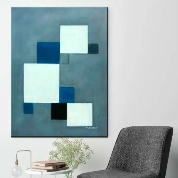 Peinture abstraite gris bleu IMG 002 198