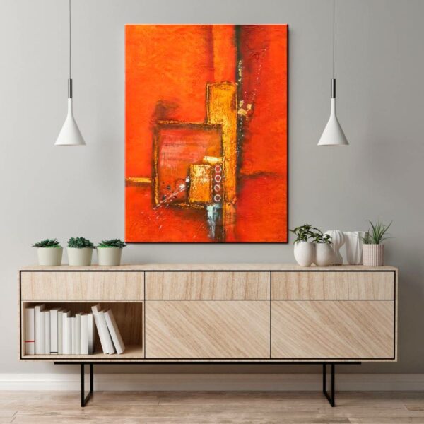 Peinture abstraite moderne orange IMG 003 155