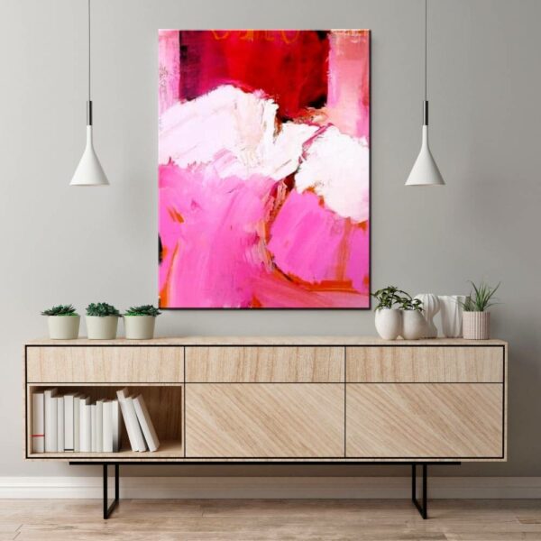 Peinture abstraite rose et blanc IMG 003 163