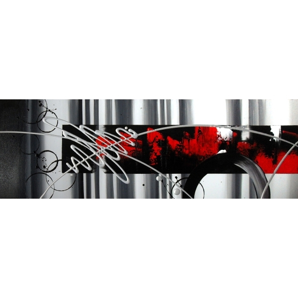 Tableau panoramique gris rouge et noir IMG 003 243