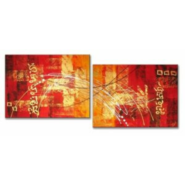 Tableau diptyque contemporain rouge or IMG 003 33