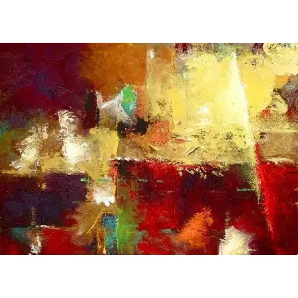 Peinture toile abstraite beige rouge IMG 003 4