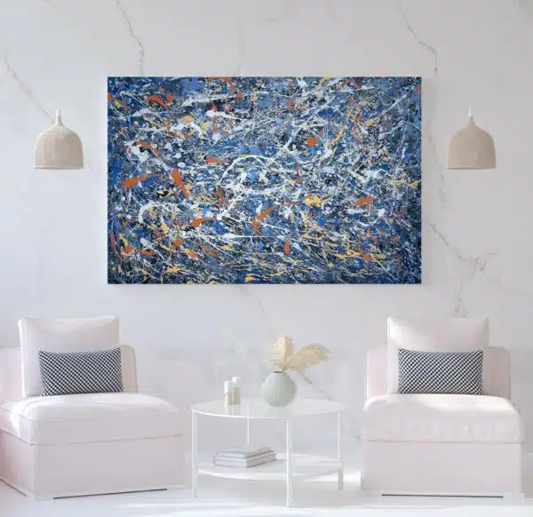 Jackson Pollock peinture bleue abstraite IMG 003 44