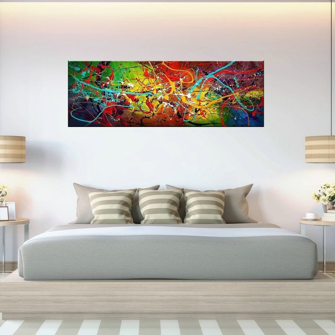 Tableau panoramique multicolore peint sur toile Tableau panoramique multicolore peint sur toile – Image 2